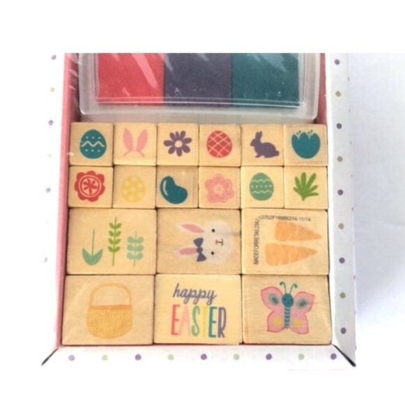 EASTER Mini Stamp Ink Sets Spring Scrapbooking Rabbit Frog Egg Flowers Bee NWT - Picture 4 of 6
